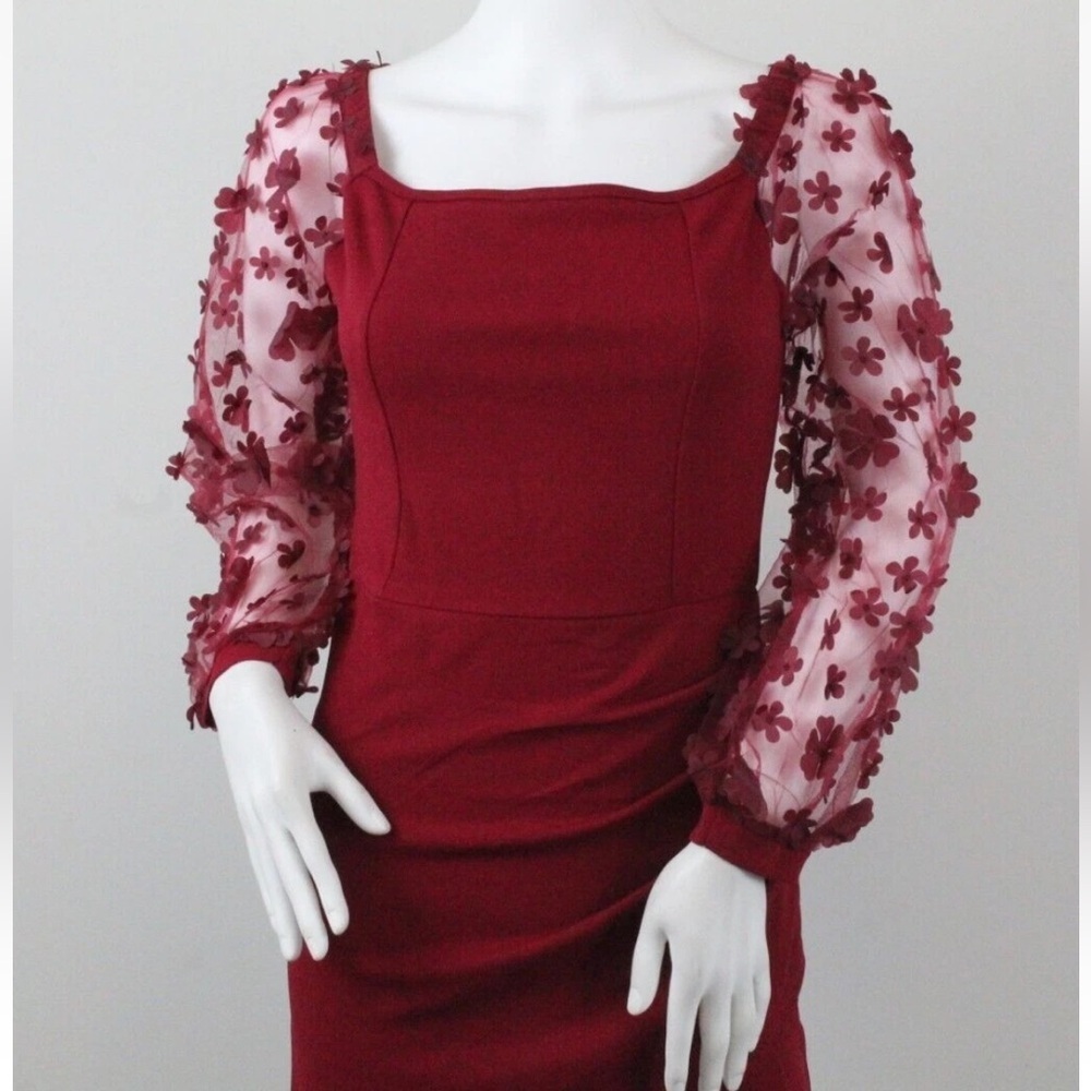 BTFBM Women's Special Occasion Long Sleeve Dress Vibrant Red NWT Women’s Sz L